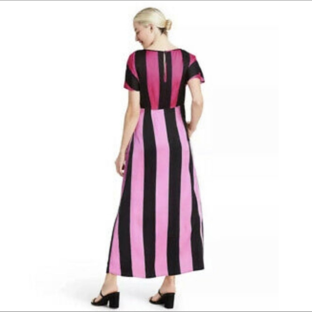 CHRISTOPHER JOHN ROGERS + Target ~ Pink & Black Striped Maxi Dress ~ Size 0 - Picture 6 of 16